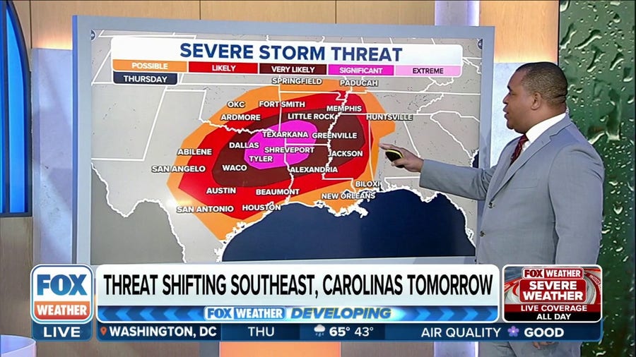 South braces for potential of significant severe weather outbreak on Thursday