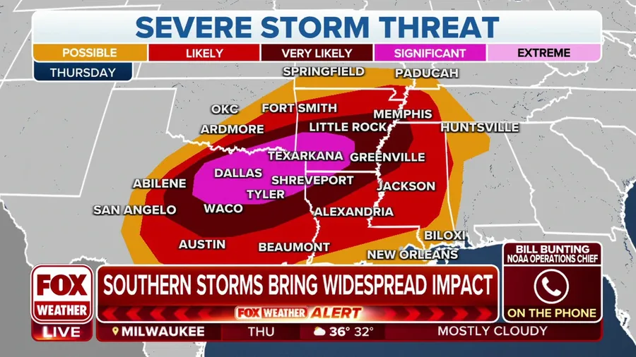 NOAA Storm Prediction Center Tracking Thursday's Potential Severe ...