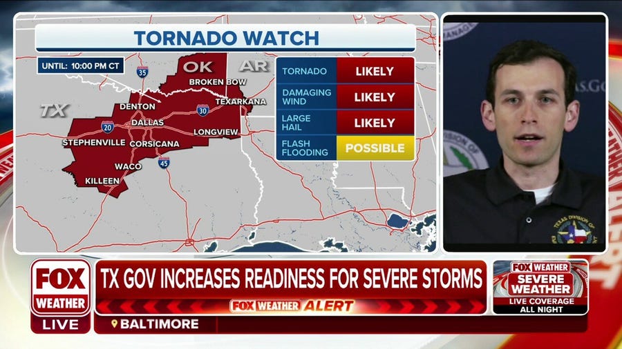 Texas governor increases readiness level for severe storms