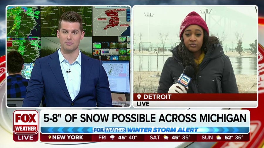 Snow picks up in Michigan, messy travel conditions