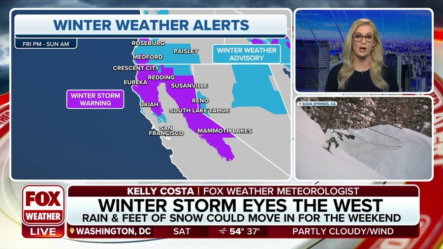 More rain and feet of snow for California