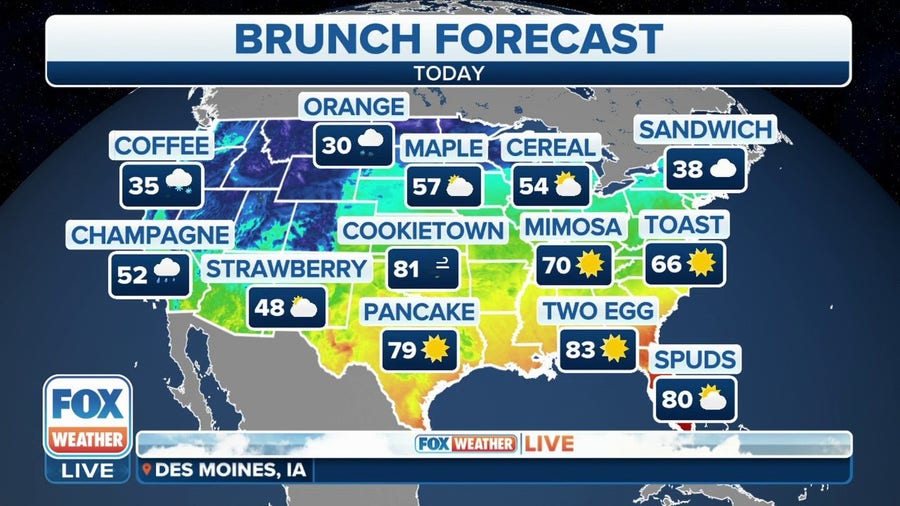 Sunday's brunch forecast from coast-to-toast