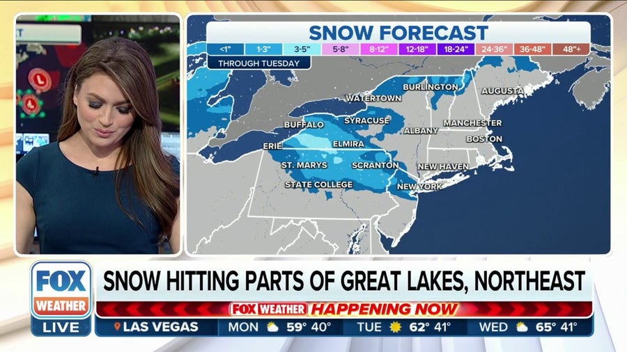 Snowy, messy commute starts the workweek from the Great Lakes to Northeast