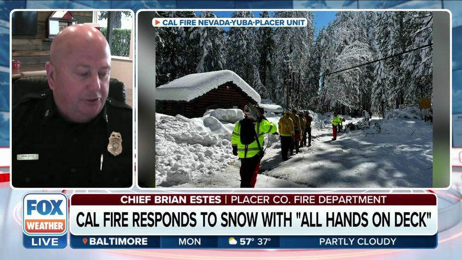 California Fire crews help clean up snow and conduct rescues