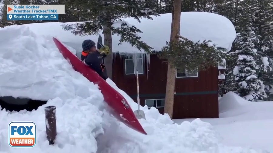 South Lake Tahoe residents kayak off roofs of homes