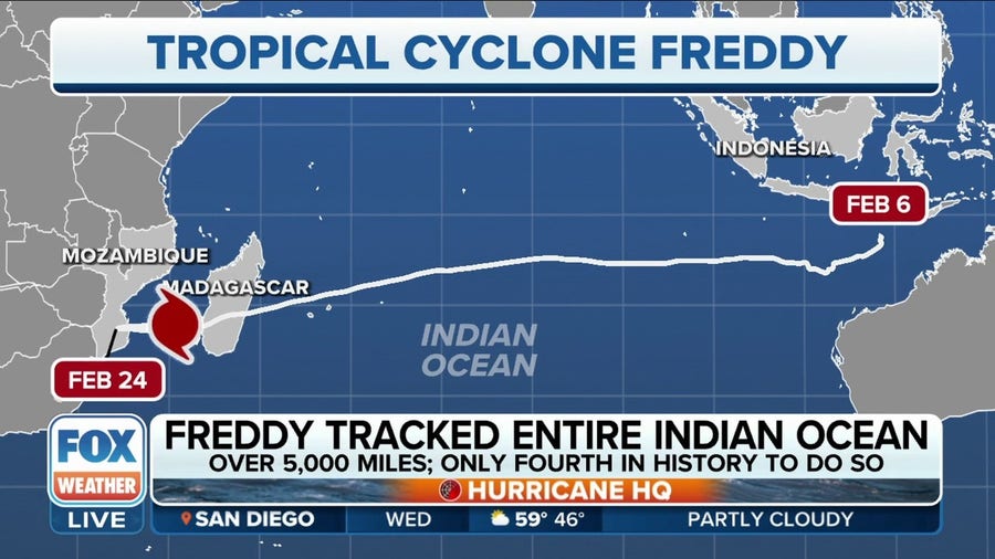 Freddy on track to become longest lived tropical cyclone in history
