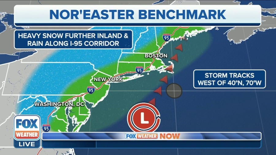Nor'easter may develop, impact I-95 corridor next week