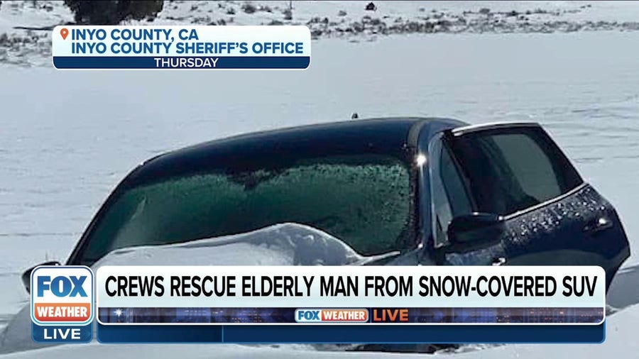 Elderly man trapped in California snow for a week before being rescued
