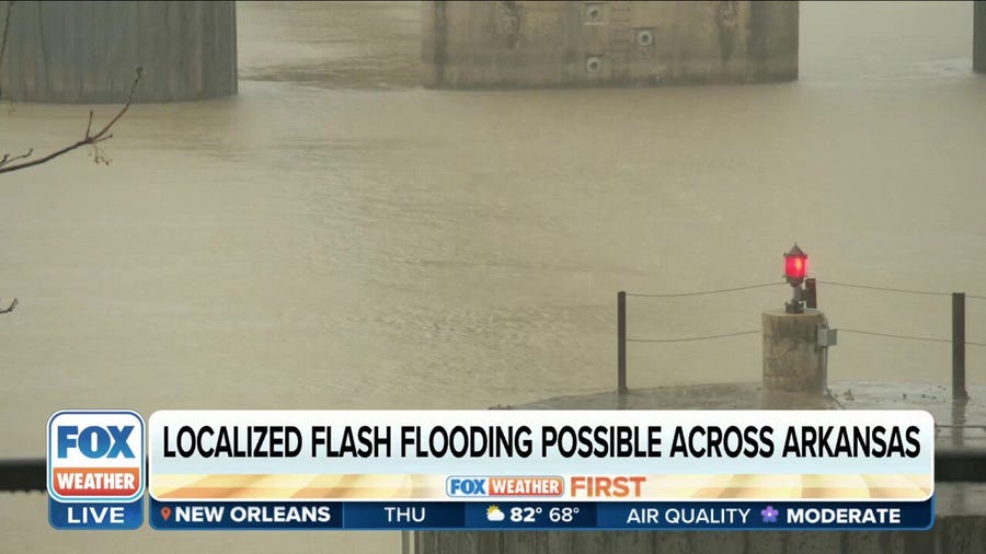 Arkansas braces for flash flooding as heavy rain threatens lower Mississippi Valley