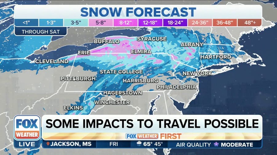 Impactful snow expected for parts of Northeast Friday into weekend
