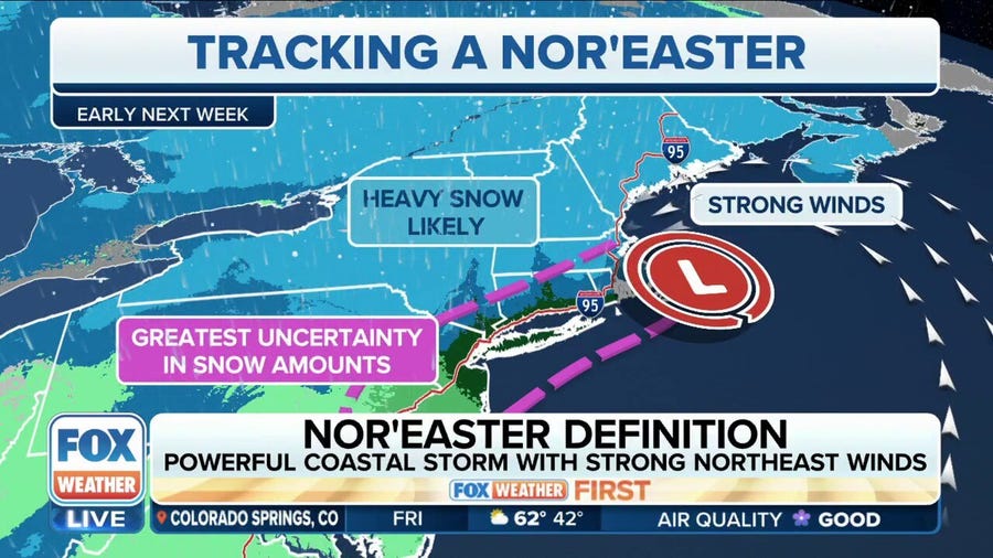 Potential nor'easter looming early next week for Northeast