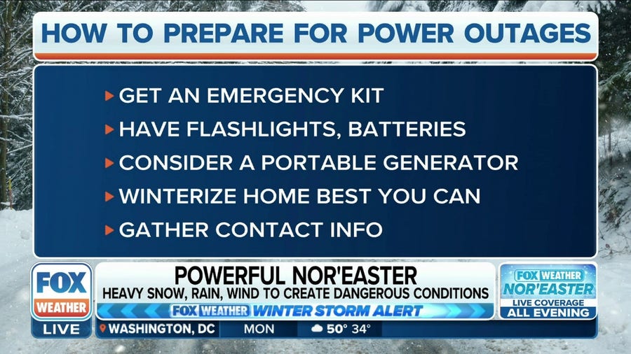 Preparation tips during nor'easter if the power goes out