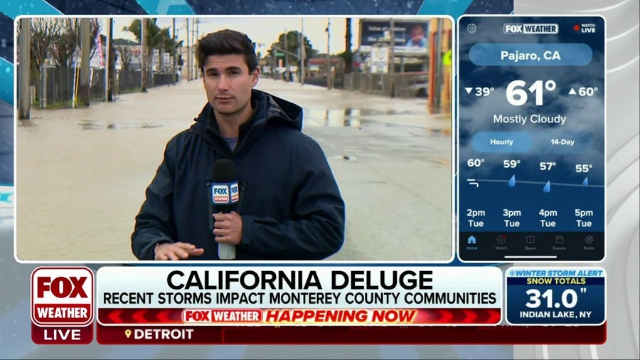 Strong winds in Monterey County, CA after major flooding