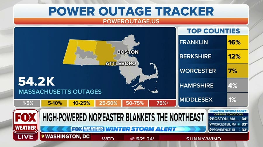 Nor'easter knocks out power across New England