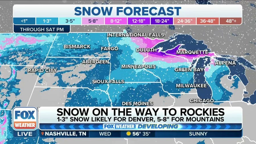 Cross-country storm expected to bring heavy snow across Upper Midwest, Great Lakes region