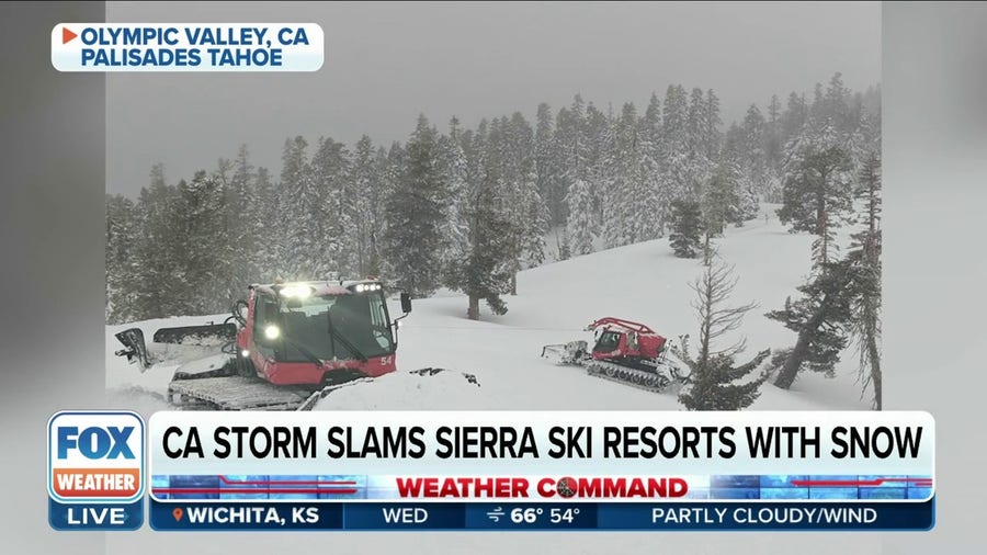 Atmospheric river storm slams Palisades Tahoe ski resort with snow, hurricane-force winds