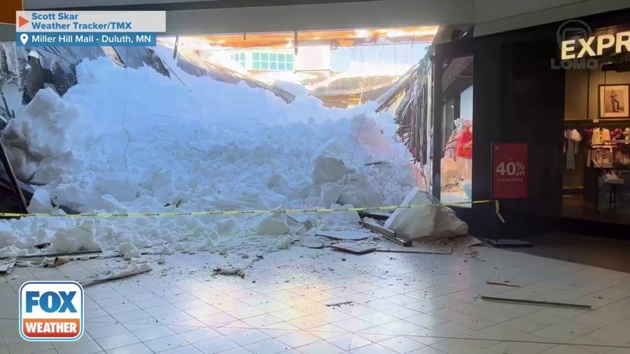 Massive pile of snow inside Minnesota mall