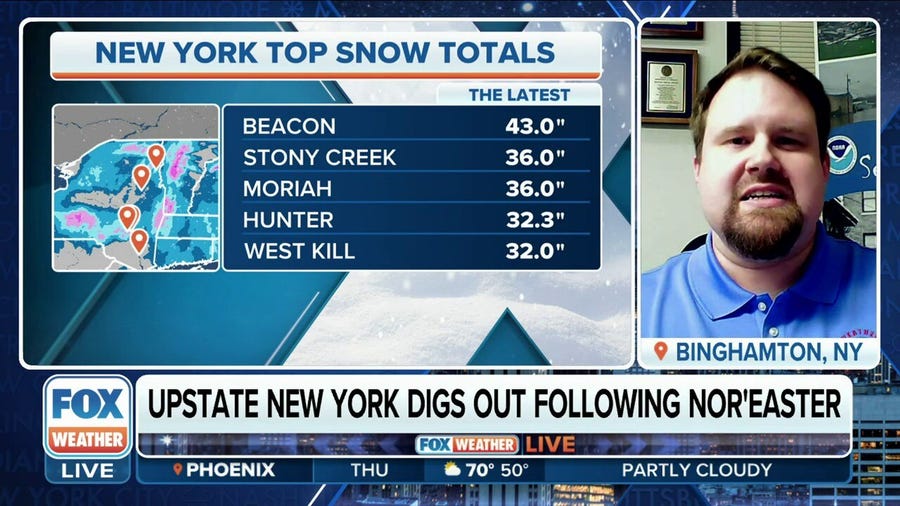 New York State residents dig out from nor'easter