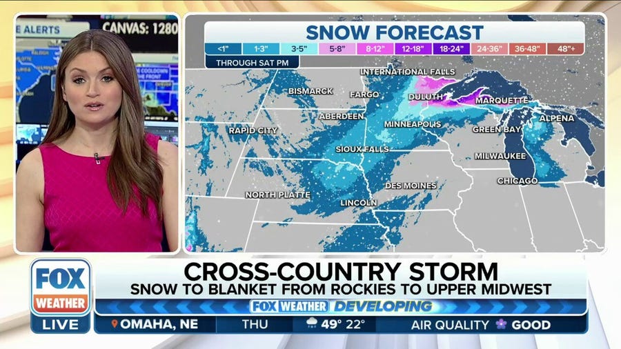 Cross-country storm to bring heavy snow from the Plains to Upper Midwest