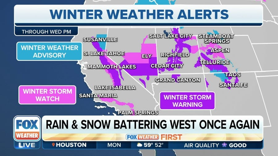 Series of storms to slam West with more heavy rain, feet of snow for California