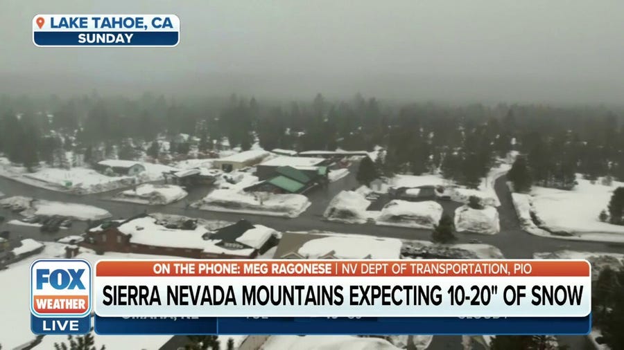 More feet of snow expected for Sierra Nevada Mountains