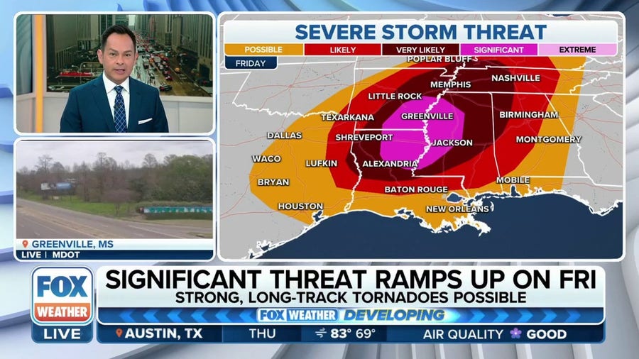 Significant severe weather threat ramps up Friday across the South