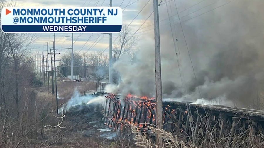 Brush fires in New Jersey lead to mass transit delays