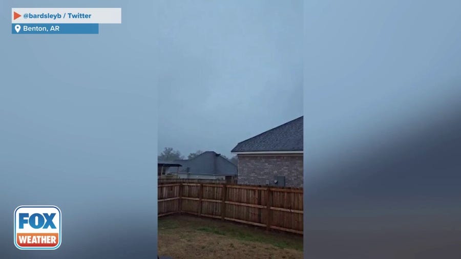 Tornado sirens wail during severe storm in central Arkansas