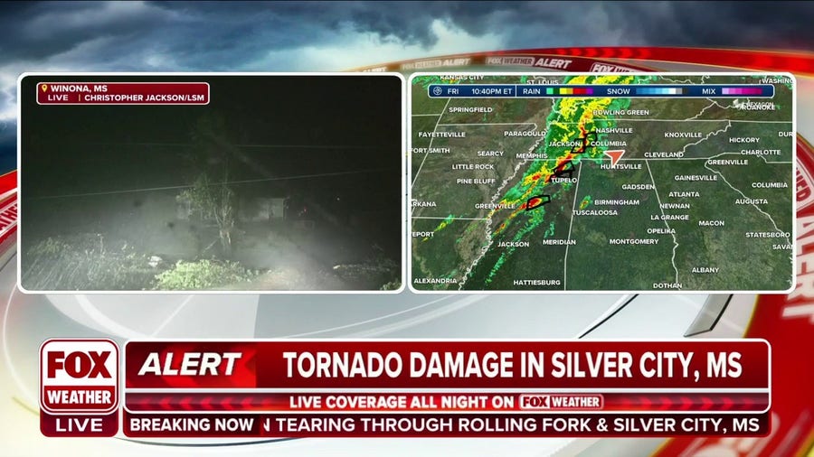Storm tracker: Tornado damage path about a half-mile wide in Winona, MS