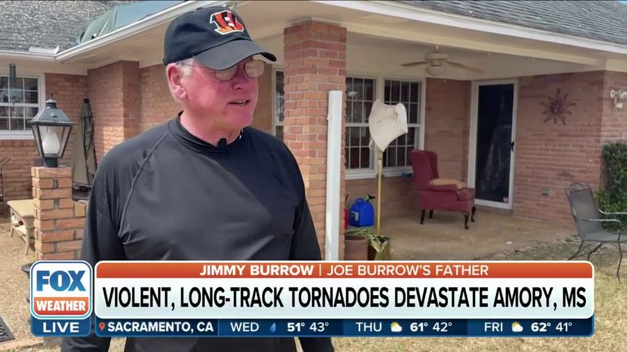 Joe Burrow's family home damaged by destructive Amory, MS tornado
