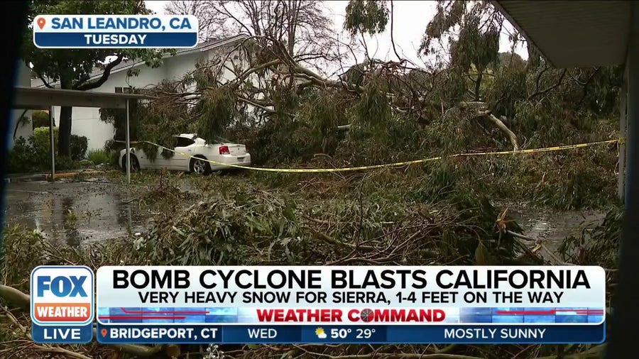 Bomb cyclone blasts California with more heavy rain, high winds, snow