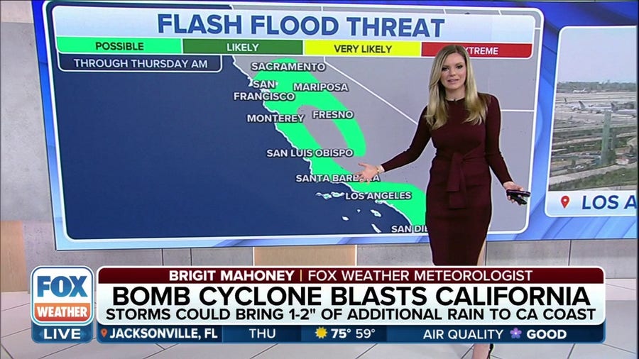 Bomb cyclone brings more rain and snow to California