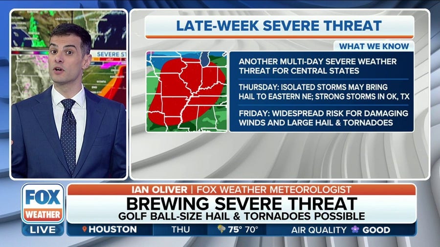 Multi-day severe weather threat for Central US