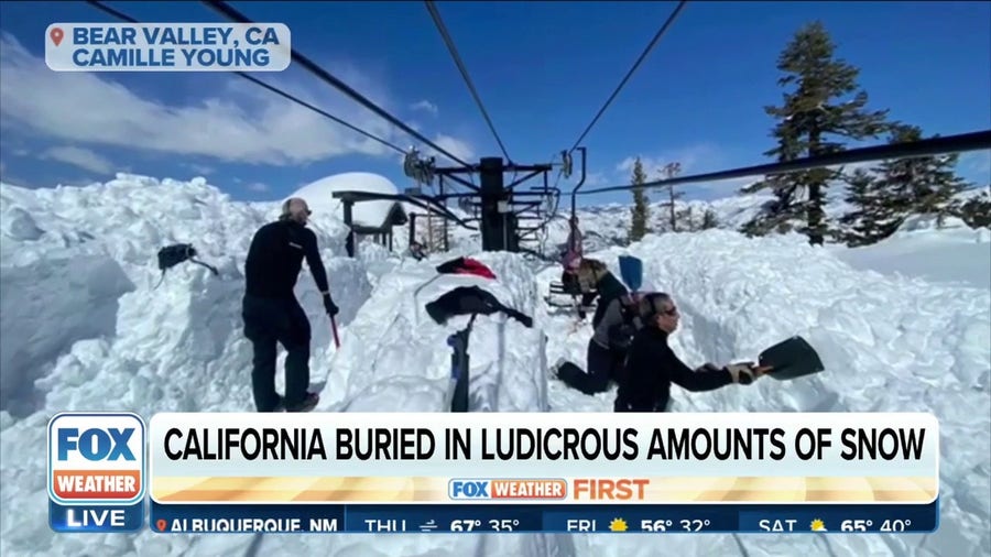 California resort digging out ski lifts buried in feet of snow | Latest ...