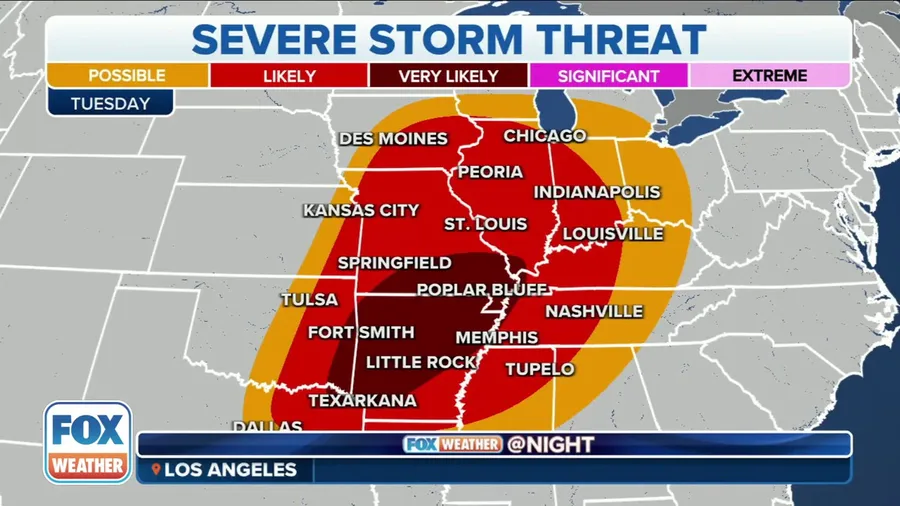 Severe storms likely in Central US next week with coast-to-coast system