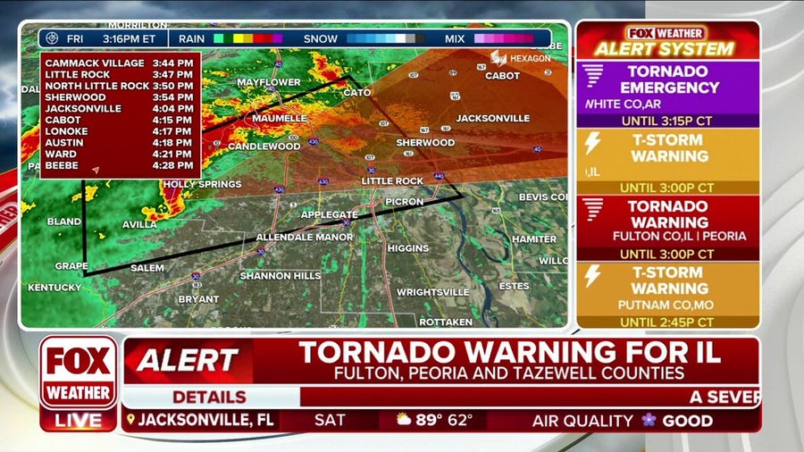Tornado emergency issued for Little Rock, AR