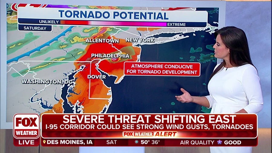 Severe weather threatens Northeast with gusty winds, isolated tornadoes