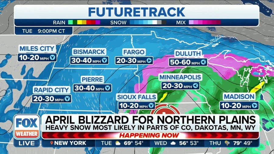 April blizzard to bring heavy snow, difficult travel conditions across the northern Plains