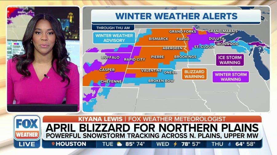 Blizzard Warnings in place as heavy snow, blizzard conditions expected across northern Plains