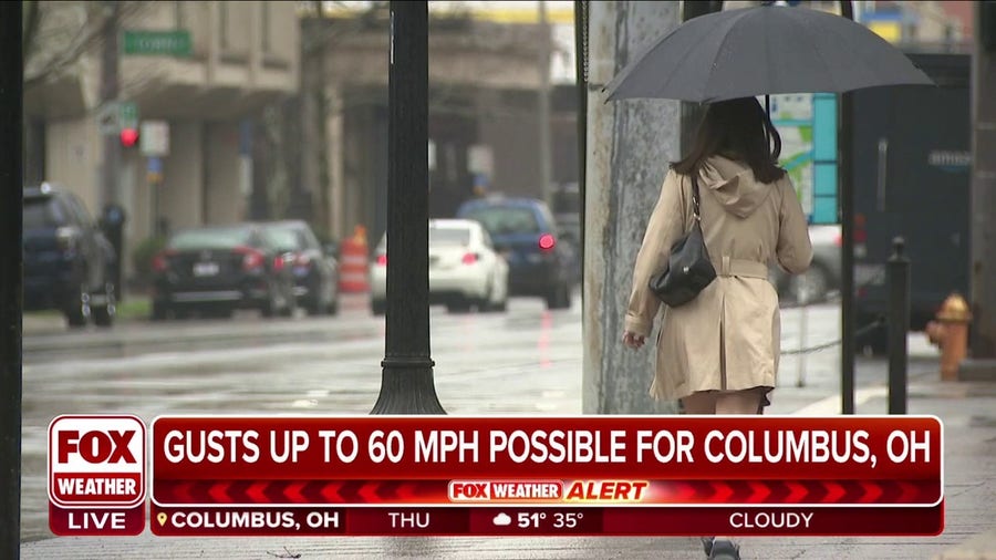 Rain soaks central Ohio, damaging wind potential
