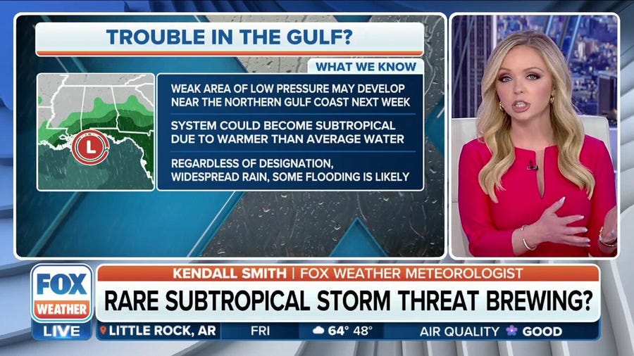 Storm system to be monitored for development over northern Gulf Coast next week