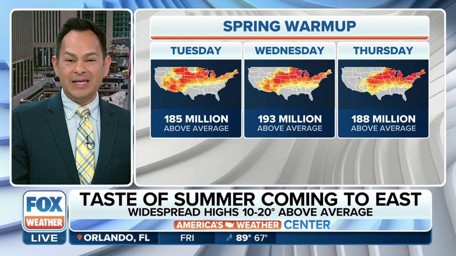 Millions of Americans will feel above average temperatures next week