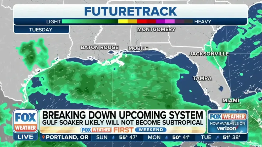 Upcoming Gulf Coast soaker likely will not become subtropical