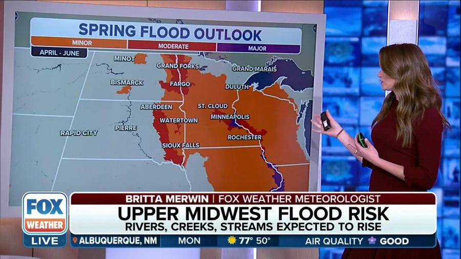 Upper midwest faces flood threat as snowpacks begin to melt