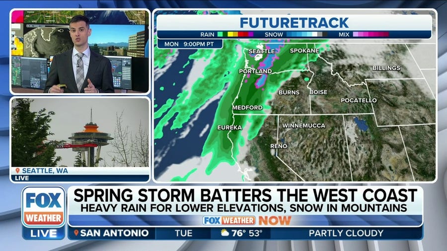 Widespread rain expected along West Coast with spring storm