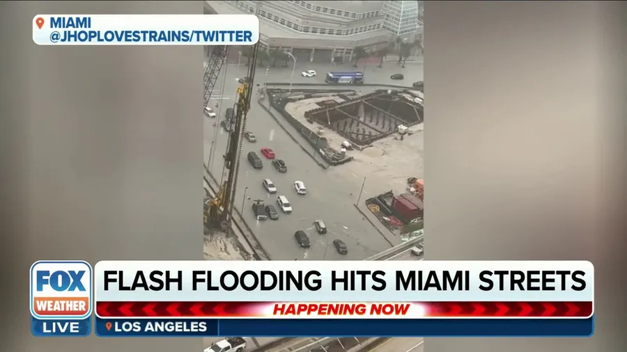 Flash flooding hits the streets of Miami, FL