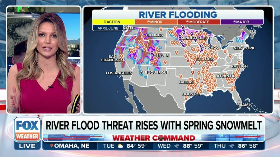 Snowmelt in the Midwest fueling river flood threat