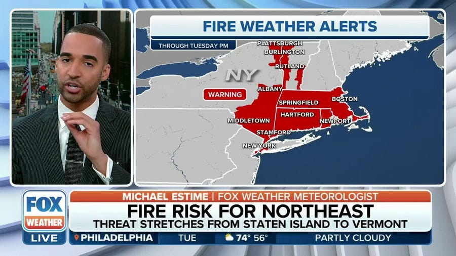 Fire risk for parts of the Northeast Tuesday