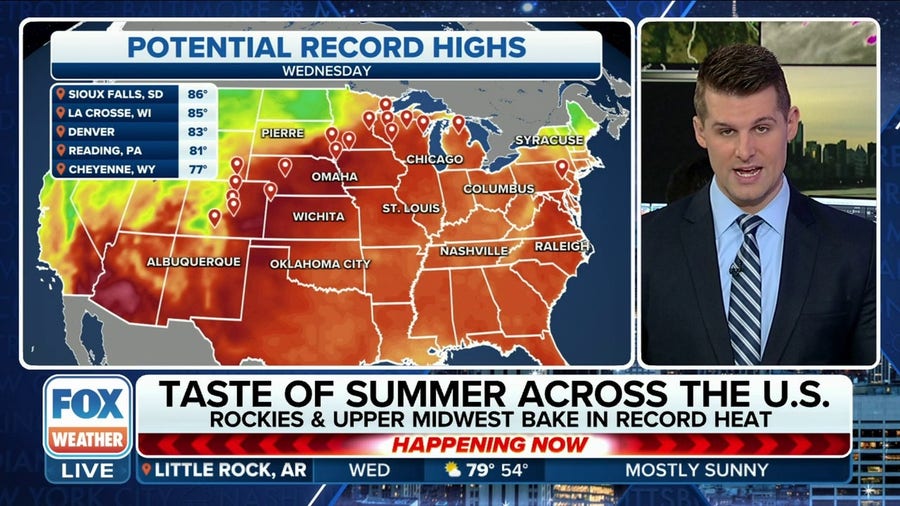 Record highs expected across US during above-average warmth