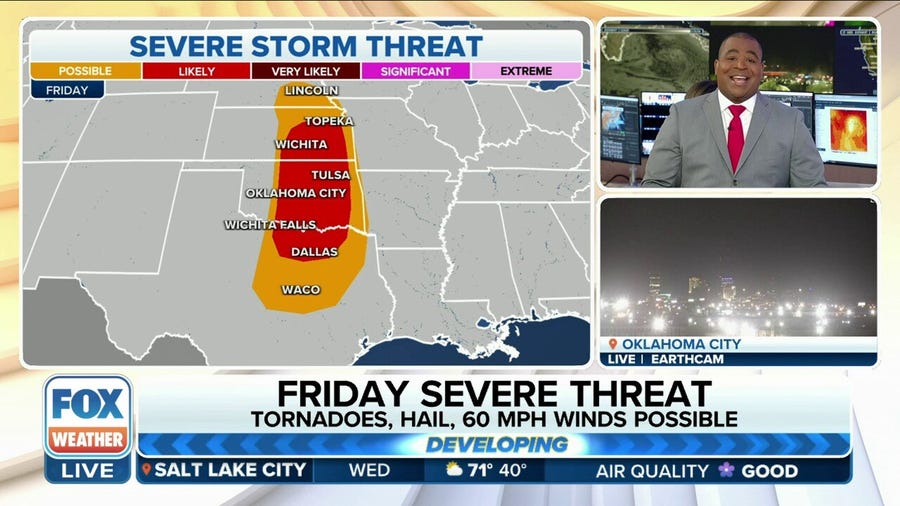 Severe storms possible across Southern Plains on Friday